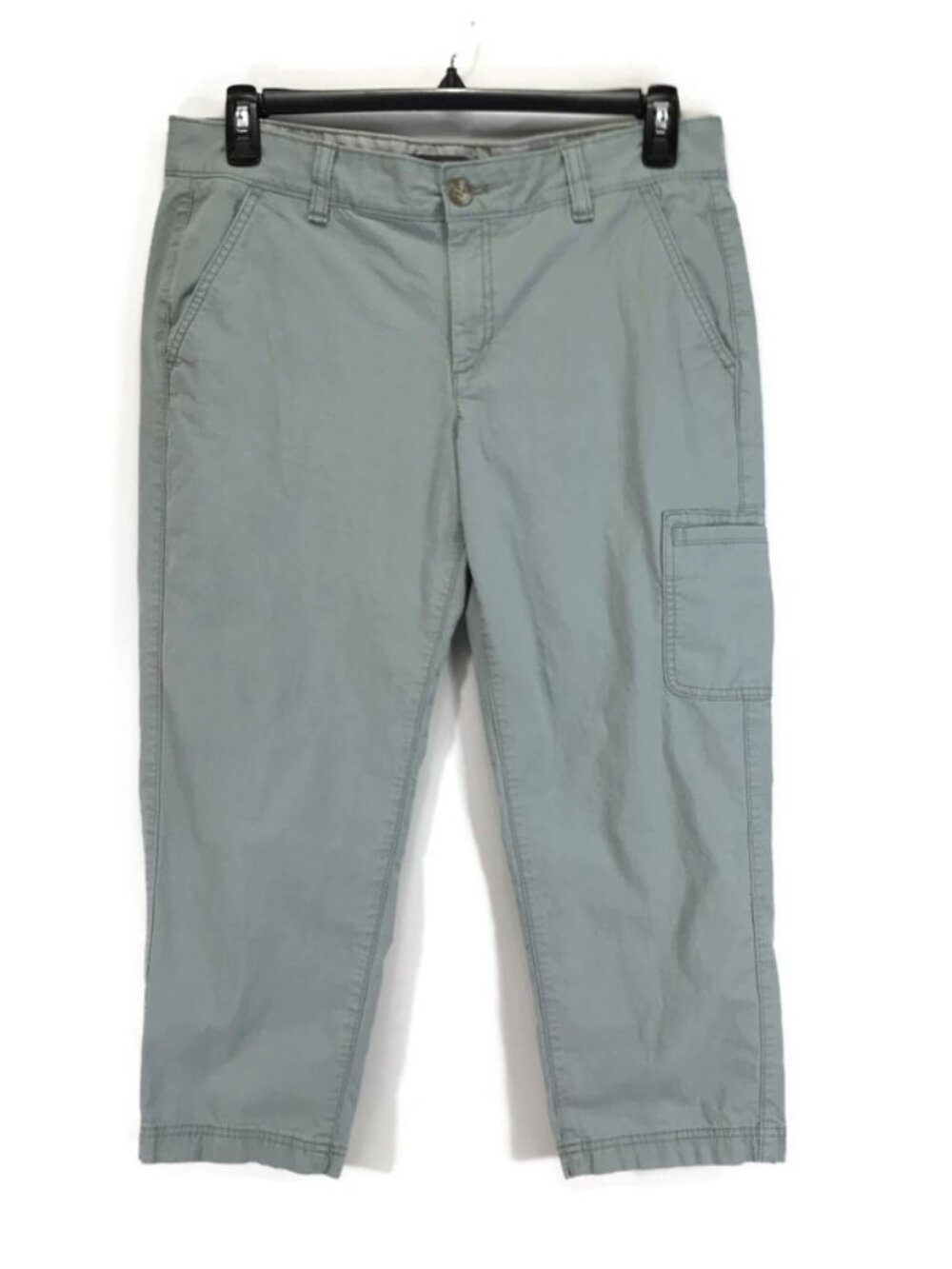 Eddie Bauer Ripstop Cargo Capri Pants Women's Size 12 Gray Crop Outdoor Hiking